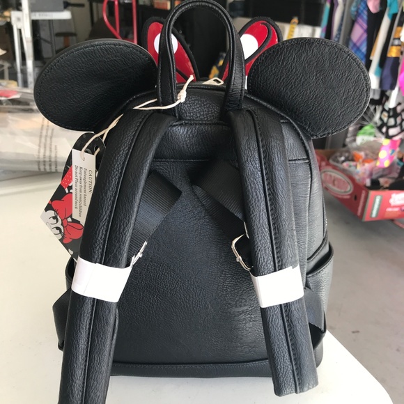 Loungefly Minnie Mouse Bow Mini-Backpack: - Picture 5 of 7